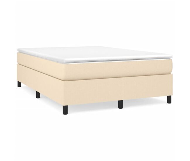 Estructura de cama box spring tela color crema 140x200 cm