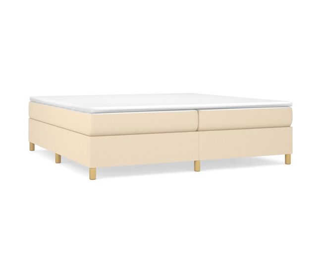Estructura de cama box spring tela color crema 200x200 cm