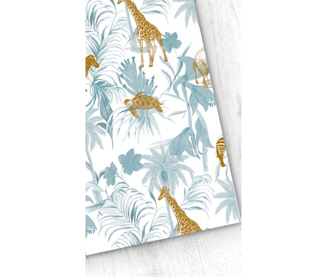 Papel pintado infantil safari safari - azul - 1 rollo 55 x 300 cm