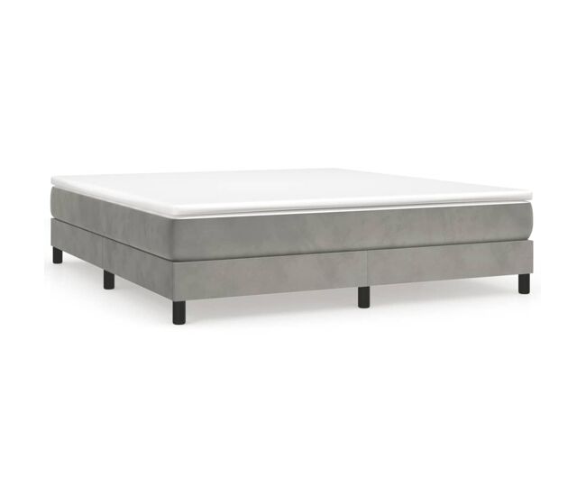 Estructura de cama box spring terciopelo gris claro 160x200 cm