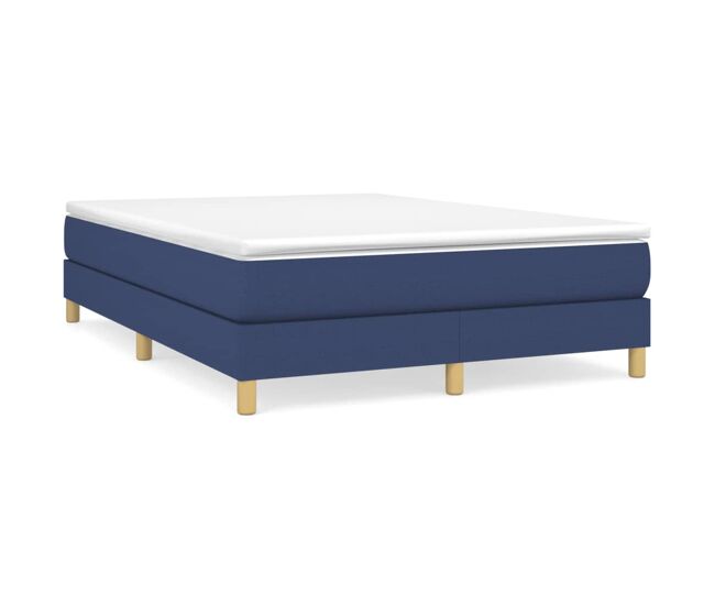 Estructura de cama box spring tela azul 140x200 cm