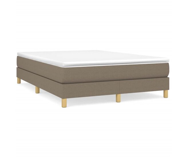 Estructura de cama box spring tela gris taupe 140x190 cm