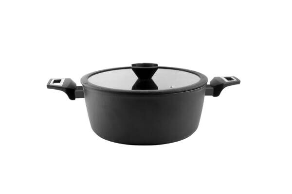 CACEROLA ALTA CON TAPA CRISTAL ALUMINIUM FORJADO