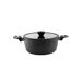 CACEROLA ALTA CON TAPA CRISTAL ALUMINIUM FORJADO CACEROLA ALTA CON TAPA CRISTAL ALUMINIUM FORJADO Negro