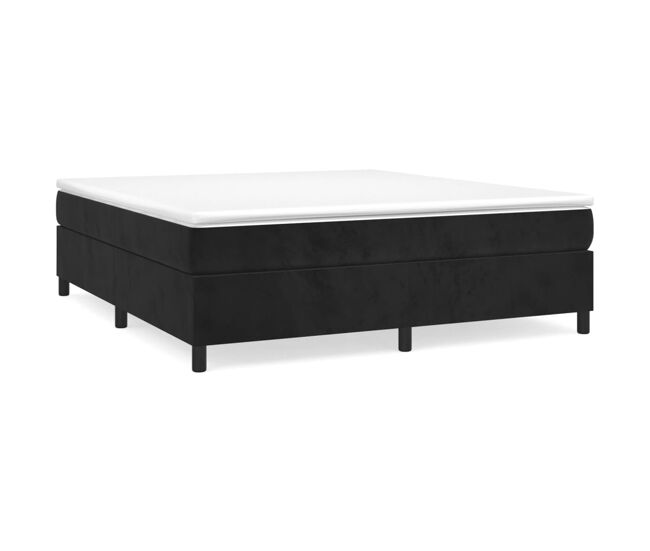 Estructura de cama box spring terciopelo negro 200x200 cm