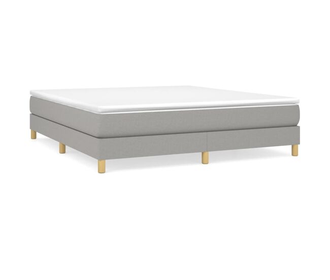 Estructura de cama box spring tela gris claro 160x200 cm
