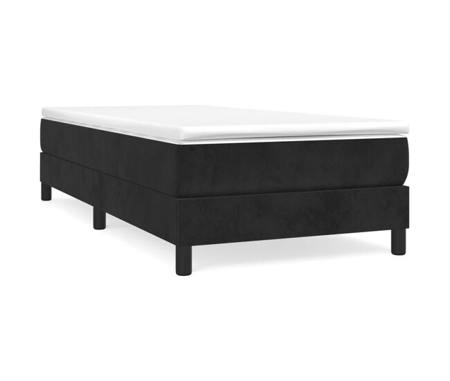 Estructura de cama box spring terciopelo negro 100x200 cm