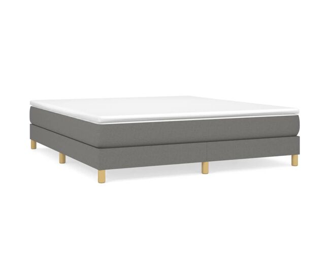 Estructura de cama box spring tela gris oscuro 180x200 cm