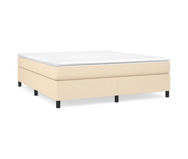 Estructura de cama box spring tela color crema 180x200 cm