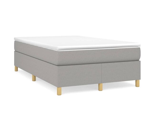 Estructura de cama box spring tela gris claro 120x200 cm