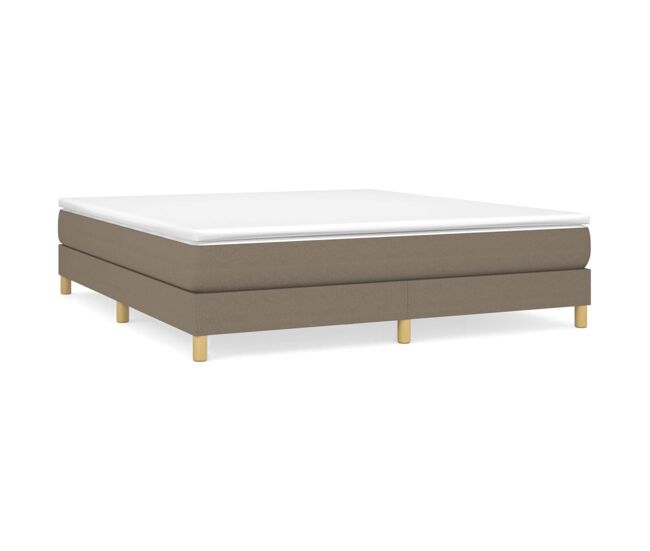 Estructura de cama box spring tela gris taupe 160x200 cm