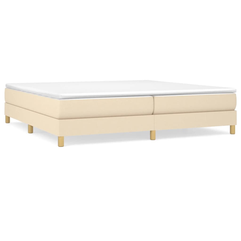 estructura de cama box spring tela color crema 200x200 cm
