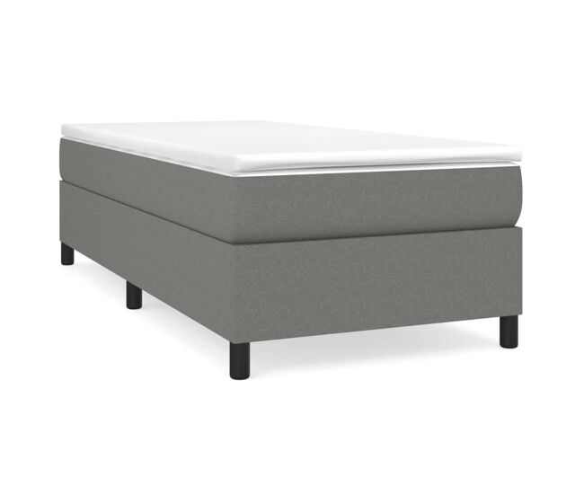 Estructura de cama box spring tela gris oscuro 90x200 cm