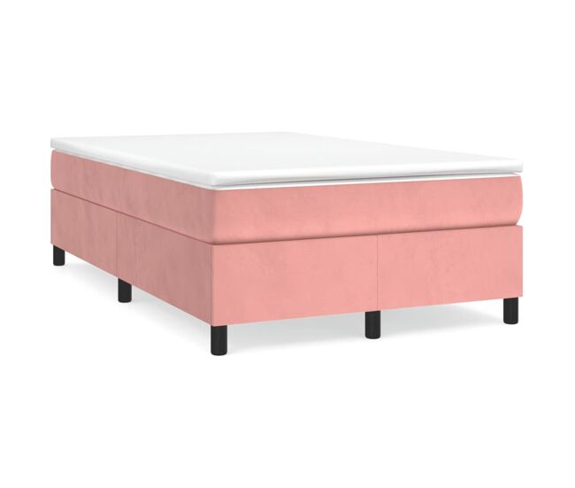 Estructura de cama box spring terciopelo rosa 120x200 cm