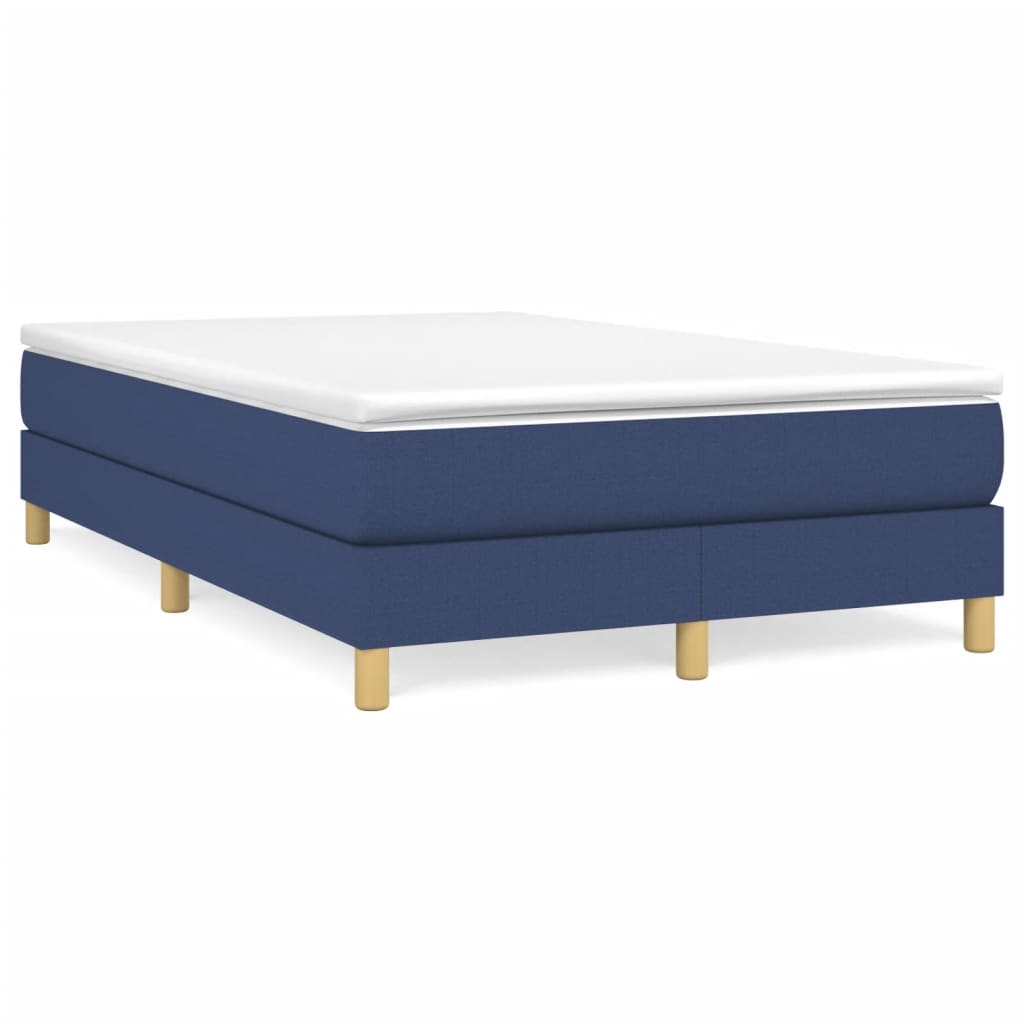 estructura de cama box spring tela azul 120x200 cm