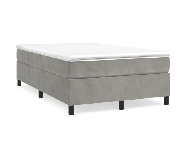 Estructura de cama box spring terciopelo gris claro 120x200 cm