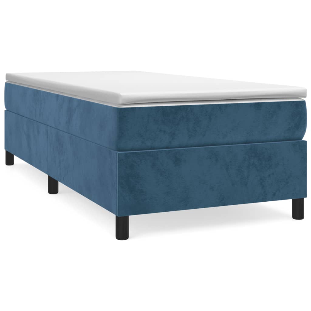 Estructura de cama box spring terciopelo azul oscuro 100x200 cm