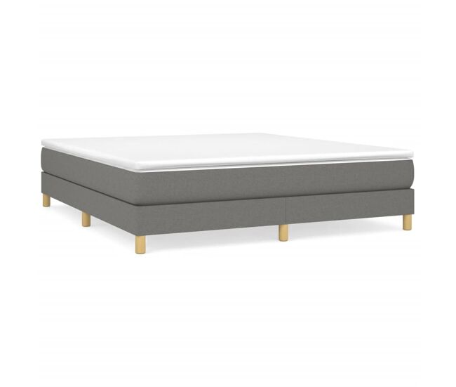 Estructura de cama box spring tela gris oscuro 160x200 cm