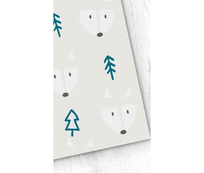 Papel pintado infantil fox blue foxblue - beige - 1 rollo 55 x 300 cm