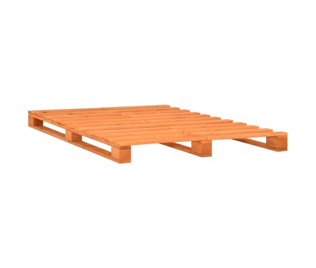 Estructura de cama de palés madera maciza pino marrón 120x200cm