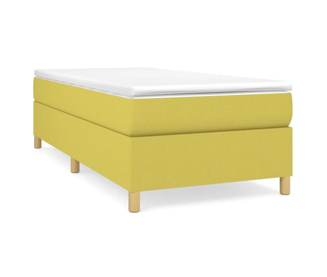 Estructura de cama box spring tela verde 80x200 cm