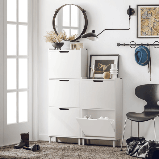 SoBuy Sapateira estreita com 2 abas 50 x 19 x 91 FSR151-W