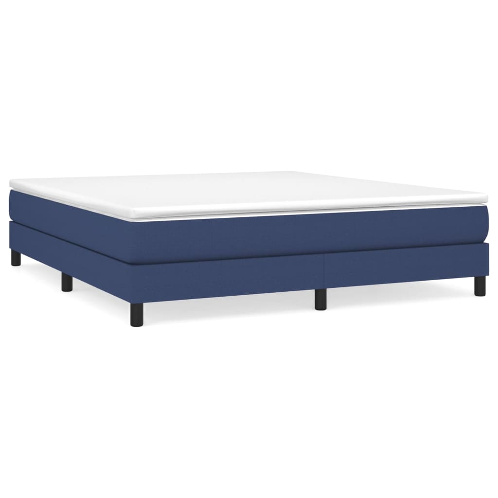 Estructura de cama box spring tela azul 160x200 cm