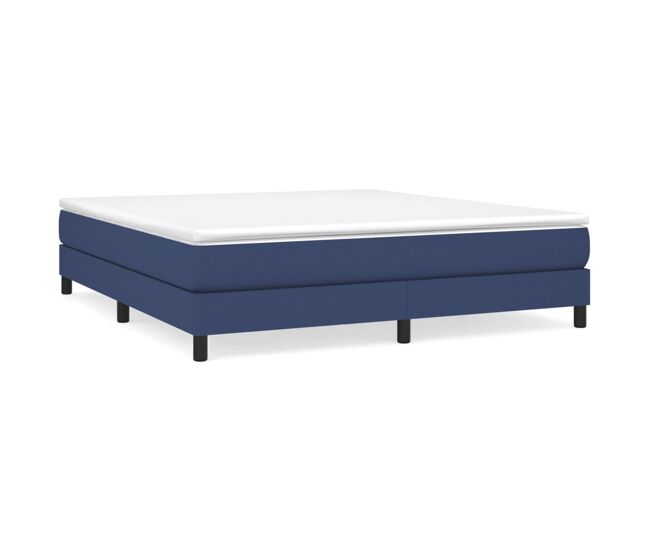 Estructura de cama box spring tela azul 160x200 cm