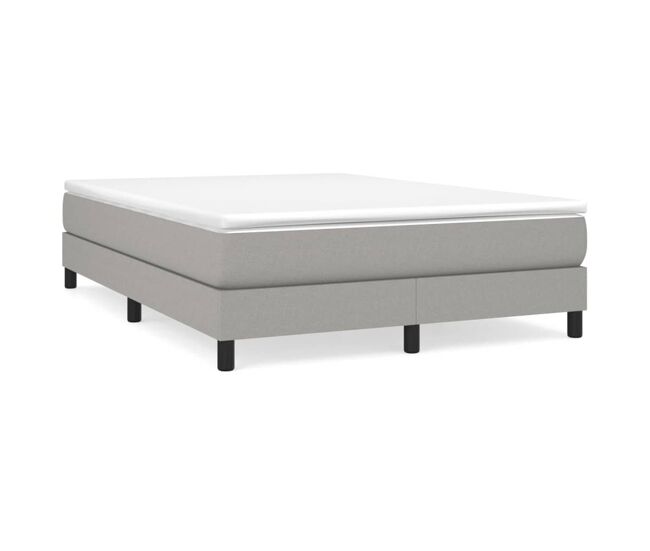 Estructura de cama box spring tela gris claro 140x200 cm