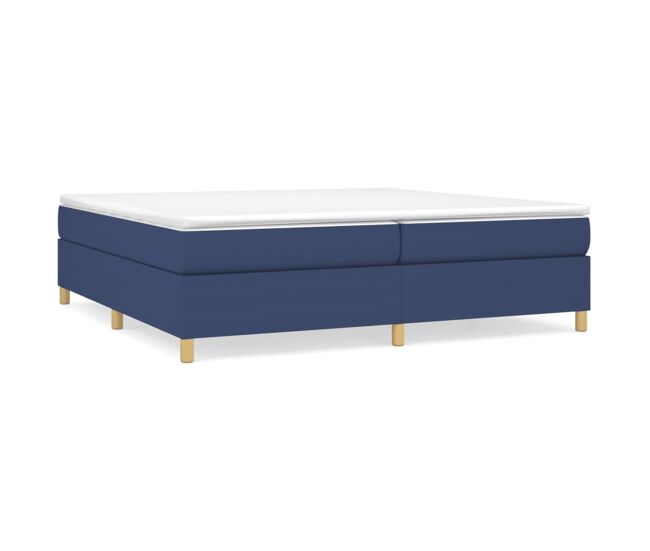 Estructura de cama box spring tela azul 200x200 cm