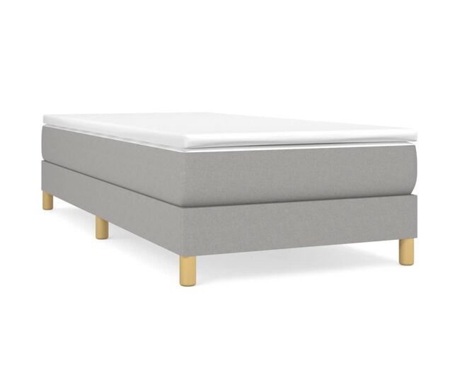 Estructura de cama box spring tela gris claro 80x200 cm
