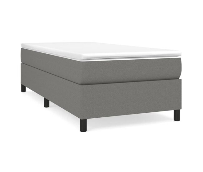 Estructura de cama box spring tela gris oscuro 80x200 cm