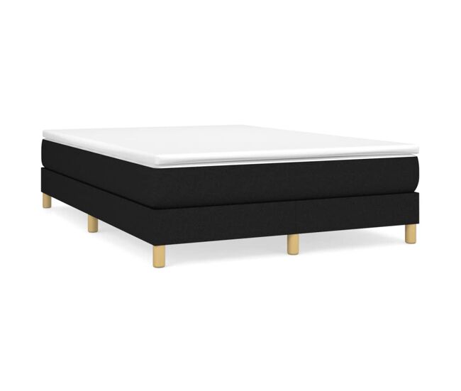 Estructura de cama box spring tela negro 140x190 cm