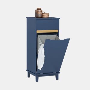 SoBuy BZR114-B Cesto de roupa suja com 1 cesto e 1 gaveta Azul