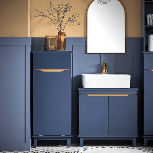 SoBuy BZR114-B Cesto de roupa suja com 1 cesto e 1 gaveta Azul