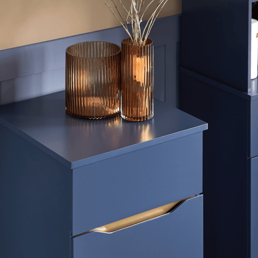 SoBuy BZR114-B Cesto de roupa suja com 1 cesto e 1 gaveta Azul