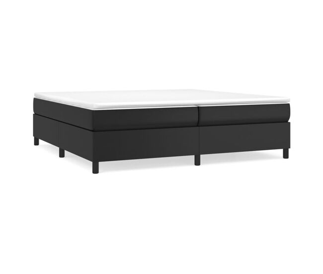 Estructura de cama box spring cuero sintético negro 200x200 cm