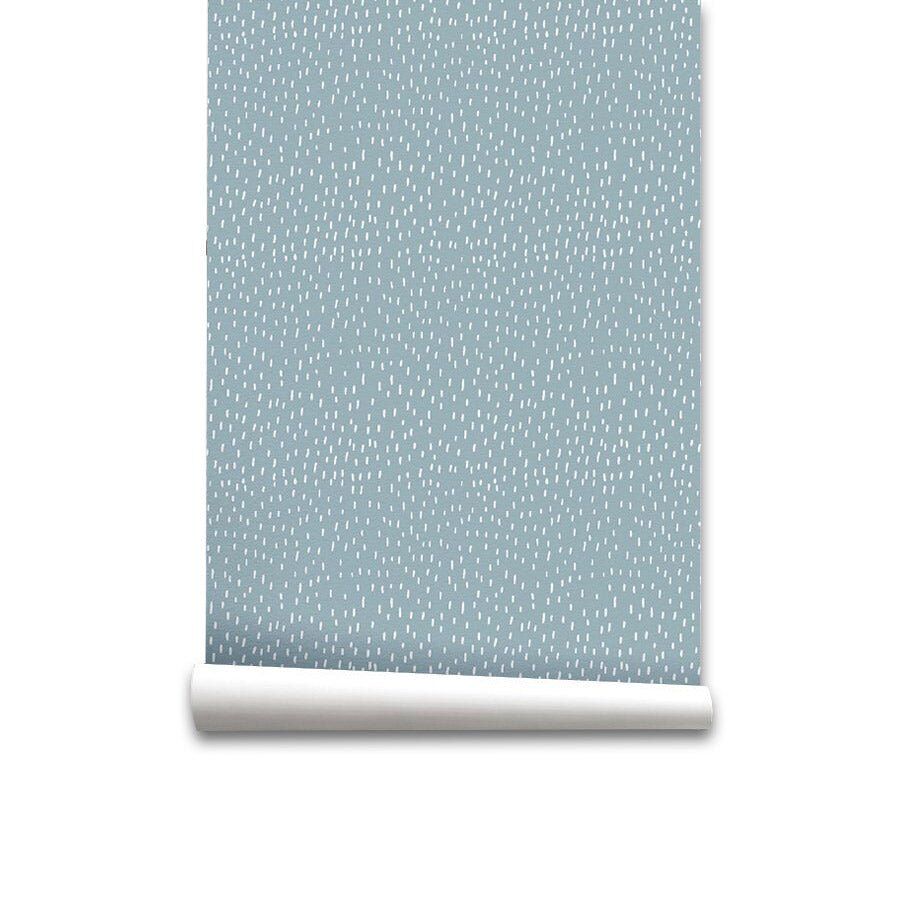 Papel pintado rain rain - azul - 1 rollo 55 x 300 cm
