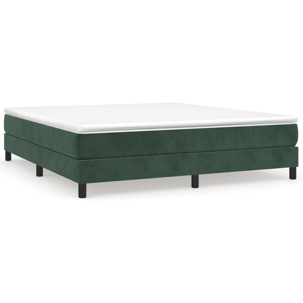 estructura de cama box spring terciopelo verde oscuro 180x200cm