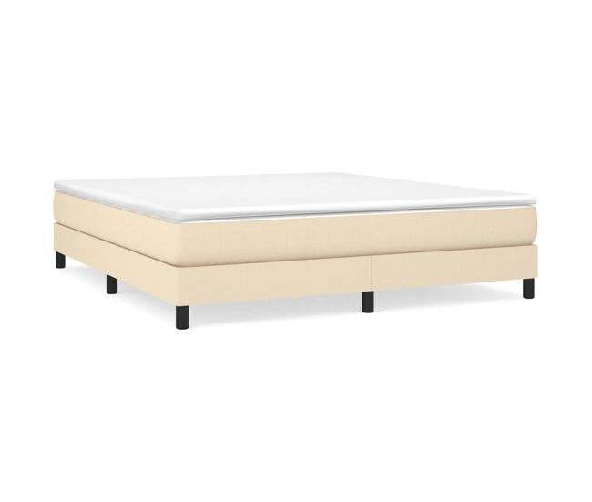 Estructura de cama box spring tela color crema 180x200 cm