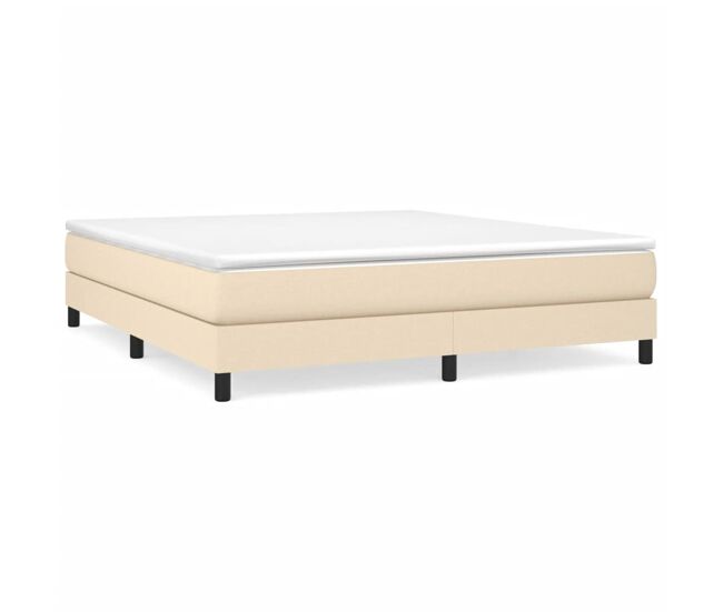 Estructura de cama box spring tela color crema 160x200 cm