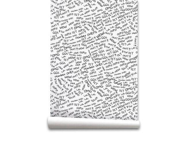 Papel pintado infantil lol lol - blanco - 1 rollo 55 x 300 cm