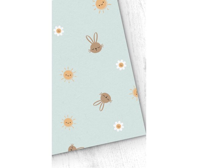 Papel pintado infantil conejito conejito - verde - 1 rollo 55 x 300 cm