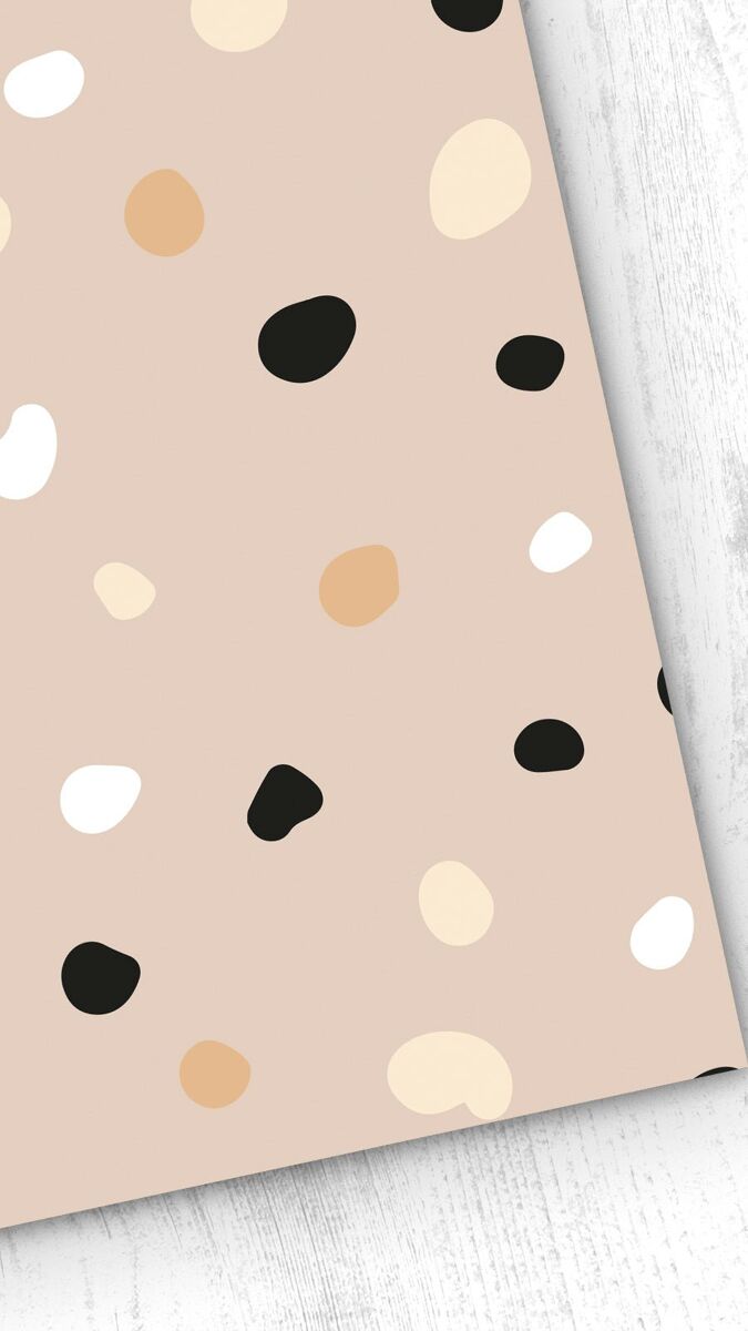 Papel pintado infantil motas motas - beige - 1 rollo 55 x 300 cm