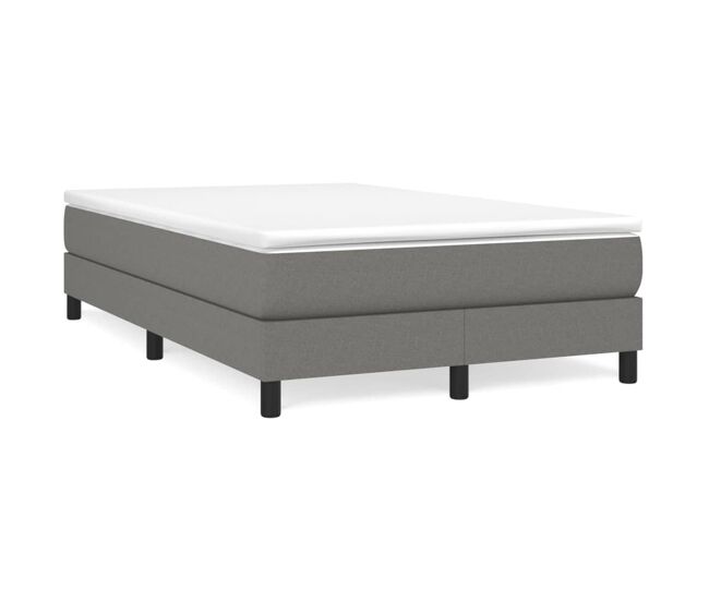 Estructura de cama box spring tela gris oscuro 120x200 cm