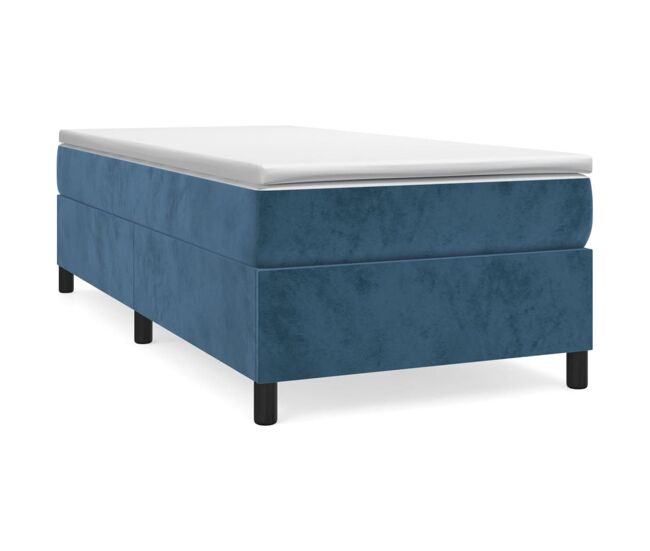 Estructura de cama box spring terciopelo azul oscuro 90x190 cm
