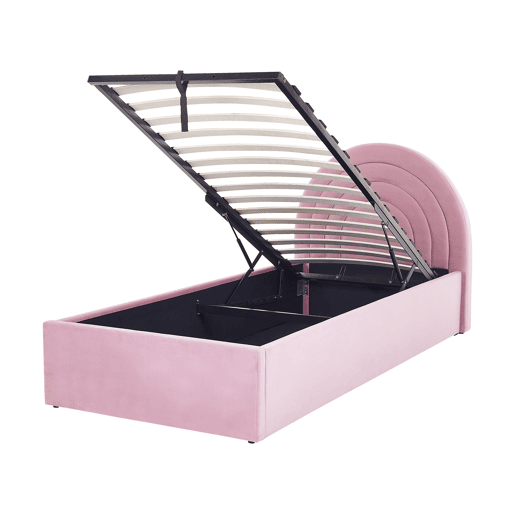 Beliani Cama infantil com arrumação Veludo ANET