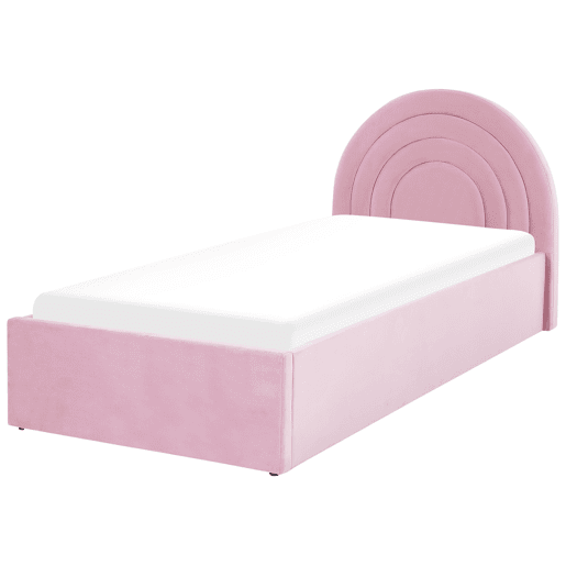 Beliani Cama infantil com arrumação Veludo ANET