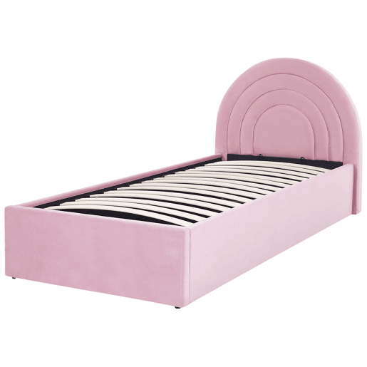 Beliani Cama infantil com arrumação Veludo ANET