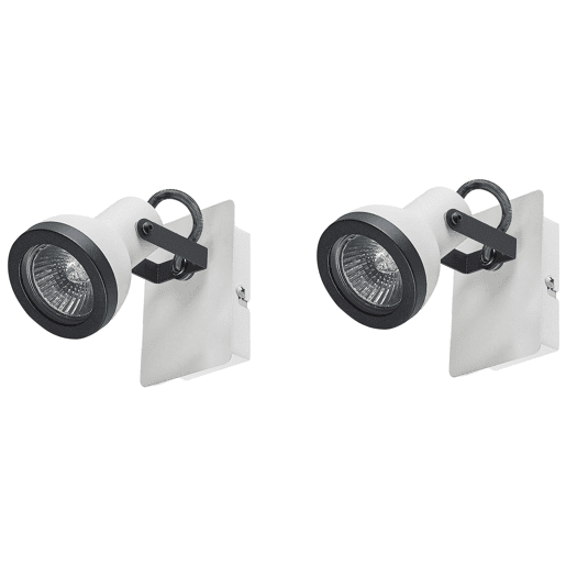 Conjunto de 2 candeeiros de foco BARO Ajustável Metal Branco